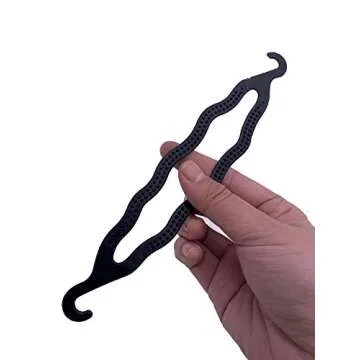 6PCS Black Plastic Bun Maker Curler Double Hook Hair Styling Crooked Hairpins Donut Bun Head Hair Twist Braid Hairdressing Tool Elegance Updo Hairstyles for Women Lady Girls