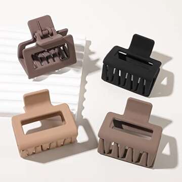 8 Piece Women's Claw Clips Set - Strong Hold Hair Accessories for All Types