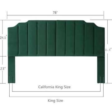 24KF Modern Velvet Upholstered King/Cal King Headboard, Tufted Headboard for King/Cal King Bed, Mode...
