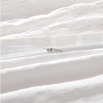 Elegant Bedsure White Textured Duvet Cover Set for Queen