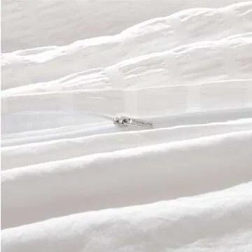 Elegant Bedsure White Textured Duvet Cover Set for Queen