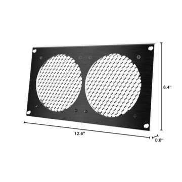 AC Infinity Ventilation Grille, for PC Computer AV Electronic Cabinets, Also mounts Two 120mm Fans