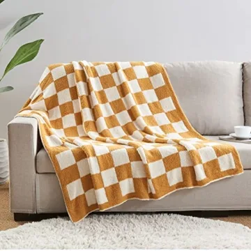 CozeCube Checkered Blanket, Ultra Soft Cozy Throw 60x80