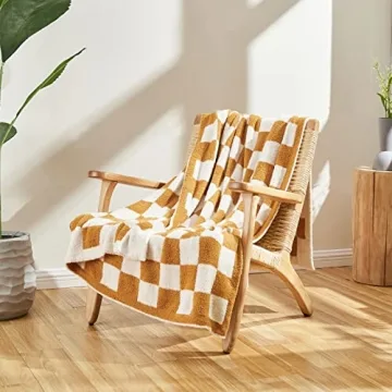 CozeCube Checkered Blanket, Ultra Soft Cozy Throw 60x80