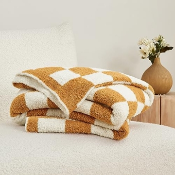 CozeCube Checkered Blanket, Ultra Soft Cozy Throw 60x80