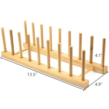 Lawei 4-Pack Bamboo Dish Rack - Stylish Kitchen Organizer