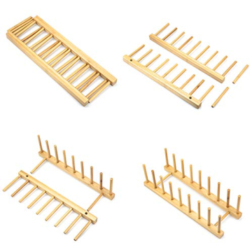 Lawei 4-Pack Bamboo Dish Rack - Stylish Kitchen Organizer