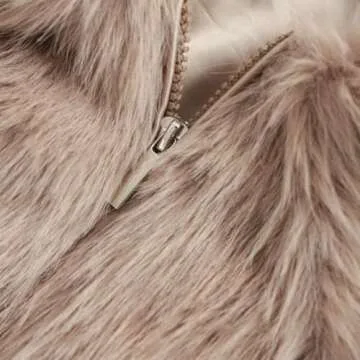 Amazhiyu Women's Faux Fur Zip-Up Coat for Winter