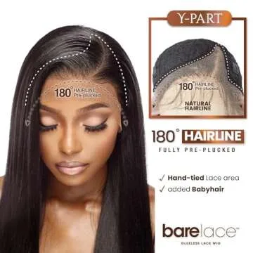 Sensationnel Bare lace ypart lacewigs - genn lacefront glueless synthetic 180 degree preplucked hairline (2 DARKBROWN)