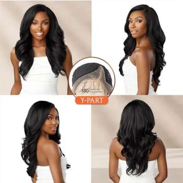 Sensationnel Bare lace ypart lacewigs - genn lacefront glueless synthetic 180 degree preplucked hairline (2 DARKBROWN)
