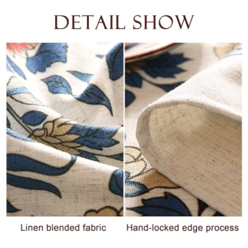 Patdrea 67" Designer Blue Tablecloth for Elegant Dining