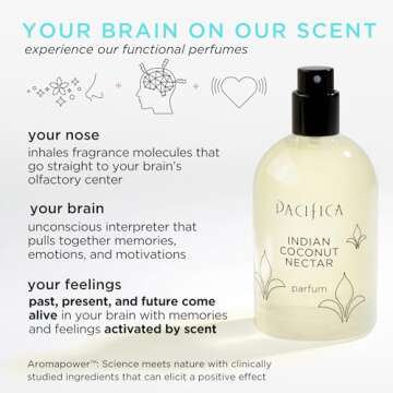 Pacifica Indian Coconut Nectar Spray Perfume, Fragrances, Calm, Tiare, Sugar, Vanilla, Almond, Amber, Parfum, Clean Perfume, Eau de Toilette Vegan & Cruelty-Free Dermatologist Tested