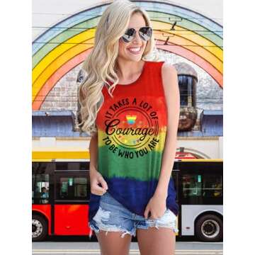 Stylish Gay Pride Rainbow Tank Top for Women