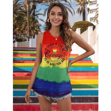 Stylish Gay Pride Rainbow Tank Top for Women