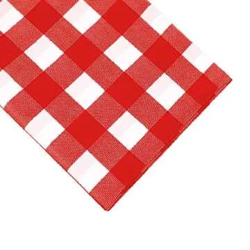 Evershine (12-Pack Heavy Duty Plastic Table Covers Tablecloth (Reusable) (Rectangle 54" X 108", Red Checkered)