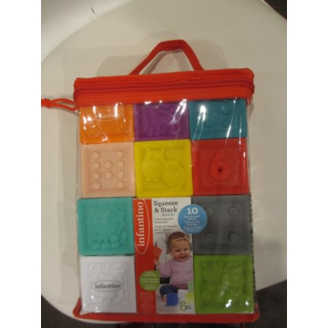 Infantino Squeeze and Stack Blocks - Textured Soft Toys