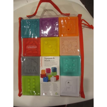 Infantino Squeeze and Stack Blocks - Textured Soft Toys