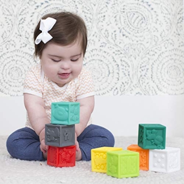 Infantino Squeeze and Stack Blocks - Textured Soft Toys