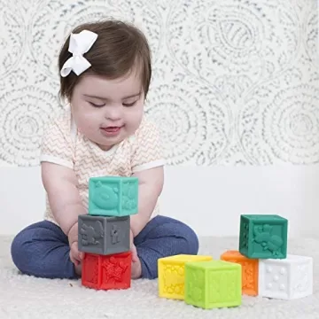 Infantino Squeeze and Stack Blocks - Textured Soft Toys