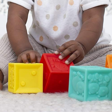 Infantino Squeeze and Stack Blocks - Textured Soft Toys