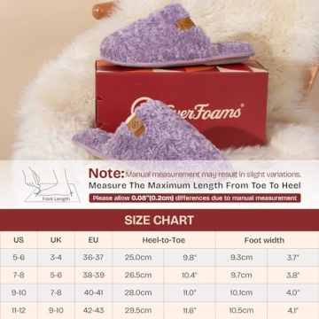 EverFoams Cozy Women's Memory Foam House Slippers 9-10