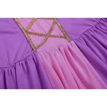 Lovely Mermaid Renaissance Medieval Dress Princess Dress Girls Irish Costume Cosplay Retro Gown Birthday Halloween Xmas Party (12M-18M,Rapunzel)