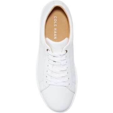 Cole Haan womens Grand Crosscourt Ii Sneaker, Bright White Leather/Optic White, 8.5 US