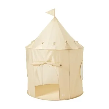3 Sprouts Kids Play Tent - Sustainable Recycled Fabric – Fun Spacious Childs Playhouse for Indoor Games for Boys & Girls - Durable Fort Pop Up House for Toddlers & Children Age 3-10 - Beige