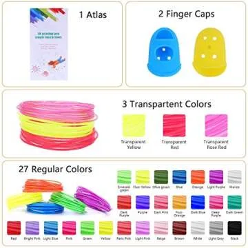 ubrand 3D Pen PLA Filament Set - 300 Feet, 30 Colors