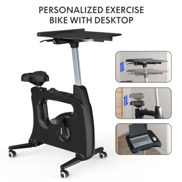 FLEXISPOT 3-in-1 Exercise Bike Adjustable Resistance LCD Tracker