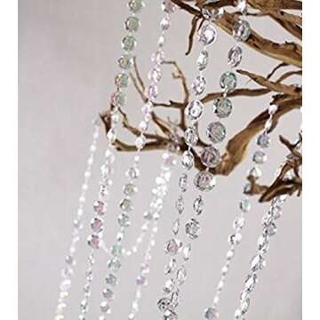 KUPOO Sparkling 99 ft Crystal Beads for Events
