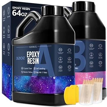 Epoxy Resin 64OZ - Crystal Clear Epoxy Resin Kit for Art Crafts and Jewelry
