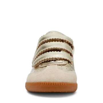 Steve Madden Women's Momentum Sneaker, Gold, 9