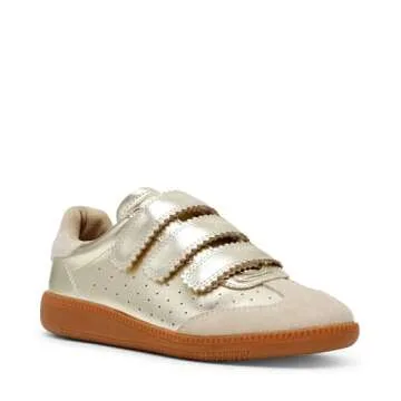 Steve Madden Women's Momentum Sneaker, Gold, 9