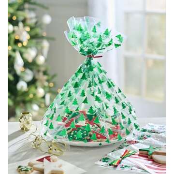 Holiday Cookie Tray Bags with Twist-Ties - 12 Count