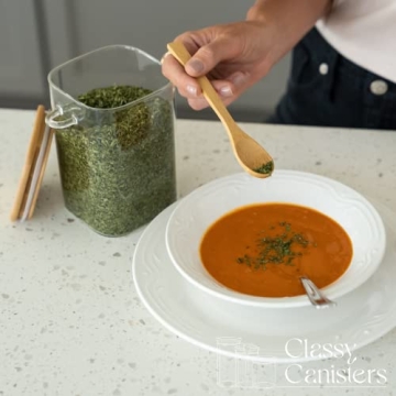 Set of 3 Square Glass Food Storage Containers With Bamboo Lids & Spoons, Airtight 40 Oz Borosilicate Glass Jars, Overnight Oats Containers with Lids for Coffee Tea Sugar Flour Candy Bath Salts & More