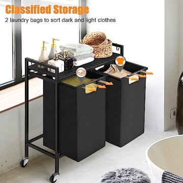 Black Laundry Basket with Wheels for Easy Organization