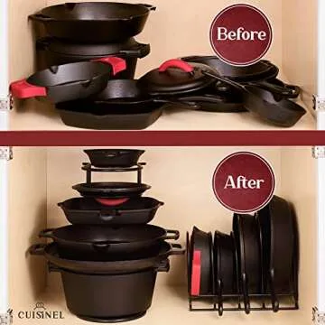 Cuisinel Heavy Duty Pan Organizer - 60-LBS Capacity