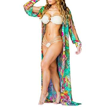 Bathing Suit Cover Ups for Women Chiffon Boho Beach Coverup Swimwear Kimono Cardigan Bikini Swim Cov...