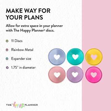 Metal Expander Discs for Happy Planner in Rainbow Colors