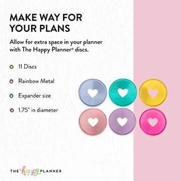 Metal Expander Discs for Happy Planner in Rainbow Colors