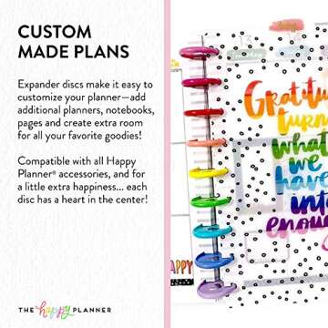 Metal Expander Discs for Happy Planner in Rainbow Colors