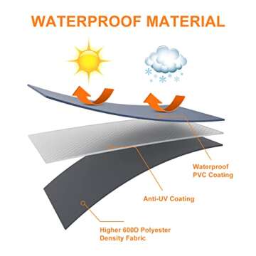 Utheer 65 Inch Heavy Duty Waterproof Grill Cover for 3 to 6 Burners Gas Grill, Barbecue Grill Cover for Outdoor, UV Fade Resistant BBQ Cover Compatible with Nexgrill Weber Kenmore Char-Broil Brinkmann