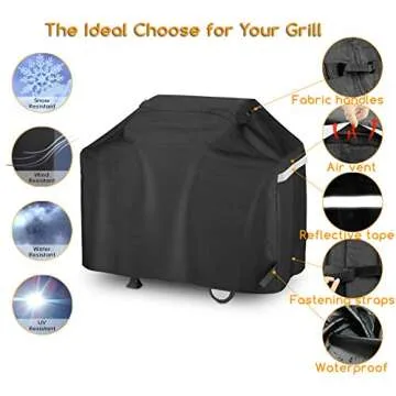 Utheer 65 Inch Heavy Duty Waterproof Grill Cover for 3 to 6 Burners Gas Grill, Barbecue Grill Cover for Outdoor, UV Fade Resistant BBQ Cover Compatible with Nexgrill Weber Kenmore Char-Broil Brinkmann