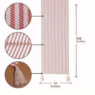 Folkulture 108 Inches Table Runner 100% Cotton Bohemian Decor