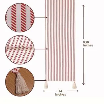 Folkulture 108 Inches Table Runner 100% Cotton Bohemian Decor