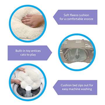 Kitty City Large Cat Tunnel Bed, Cat Bed, Pop Up Bed, Cat Toys, Brown