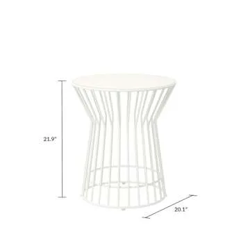 Stylish Novogratz Roberta Outdoor Side Table - White
