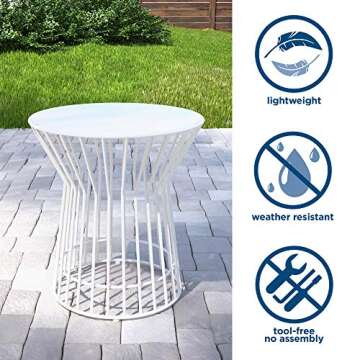Stylish Novogratz Roberta Outdoor Side Table - White
