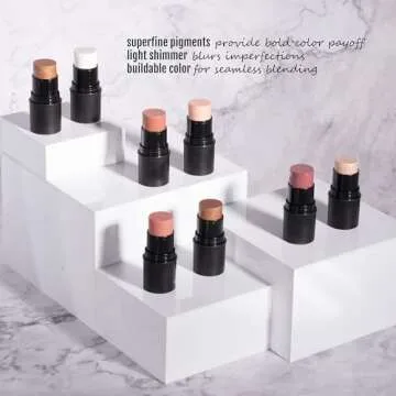 BaeBlu Organic Tint Tube, 100% Natural Vegan Gluten-Free Cream Blush Multi-Stick, Made in USA, Rose